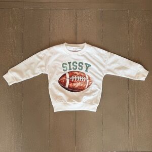Toddler Girls’ “Sissy” (Sister) Monogram Football Graphic Sweatshirt • Size 4T